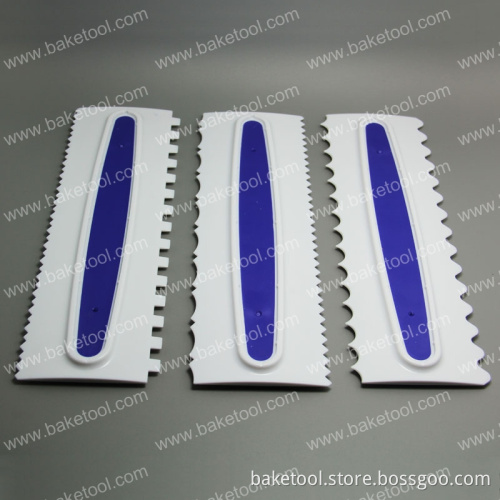 Cake Tools 3pcs Icing Comb Set plastic fondant cake scraper